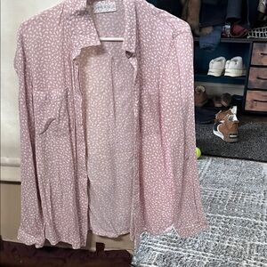 Hippie Rose Pink Button Down Shirt